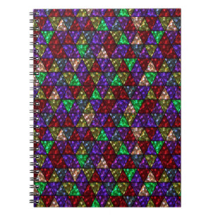 Glitter. Red, green, purple. Notebook