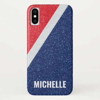 Glitter RED SILVER NAVY | Girly Lady Boss Case-Mate iPhone Case