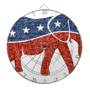 glitter republican elephant dartboard