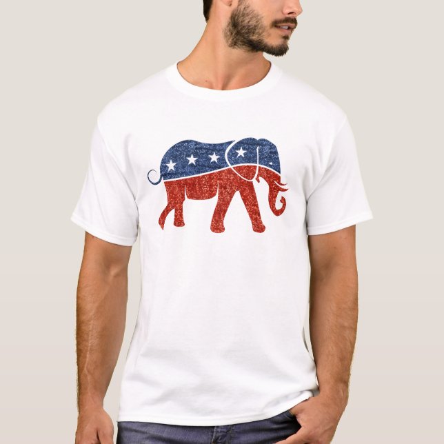glitter republican elephant T-Shirt (Front)