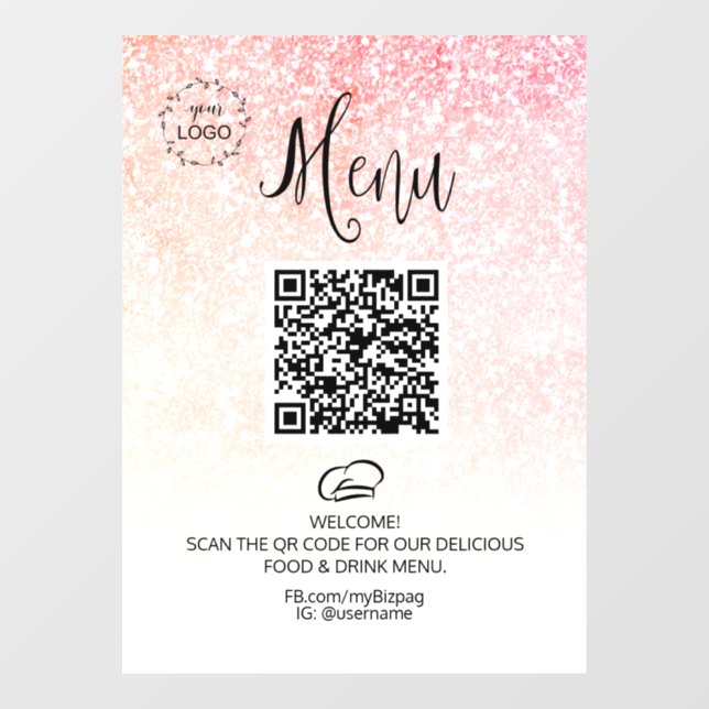 *~* Glitter Restuarnt Menu QR LOGO (Sheet)