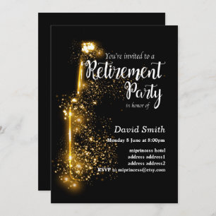 Glitter Retirement Party invitation