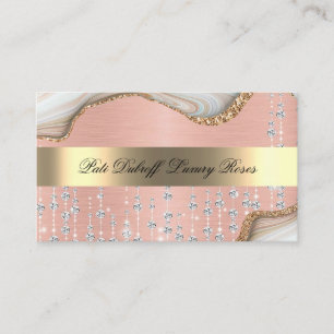 Glitter Rose Bouquet Gifts Sparkle Business Card