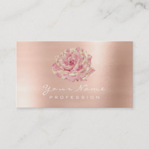 Glitter Rose Flower Gold Champagne Lux Business Card