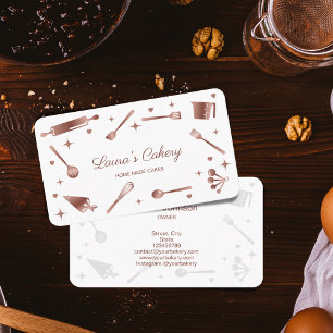 Glitter Rose Gold Baking Tools Utensils Whisk Business Card