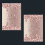 Glitter Rose Gold Christmas Card<br><div class="desc">Merry Christmas Cards with Rose Gold Blush Glitter Sparkle Drips Custom Text Pink Modern Christmas Card - Customisable - or Add Your Unique Text / Name - Make Your Special Gift - Resize and move or remove and add text / elements with Customisation tool. Choose fonts / size / colour...</div>