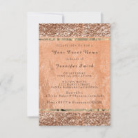Glitter Rose Gold Copper Metallic Blush Bridal VIP