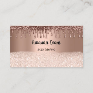 Glitter Rose Gold Cosmetics SPA Studio Wellness A Appointment Card