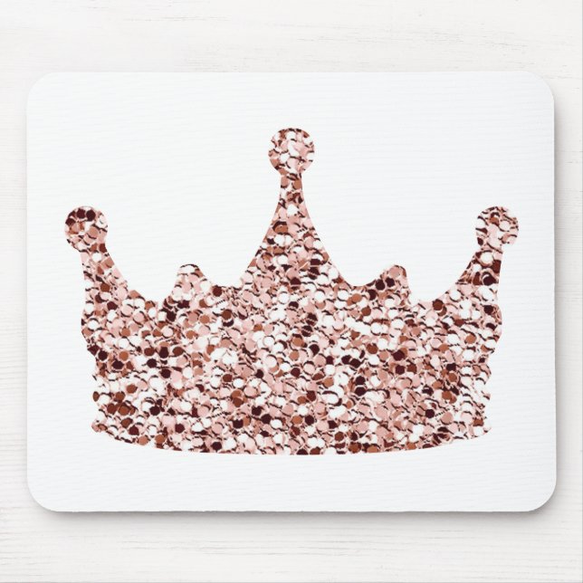 Glitter Rose Gold Crown Clipart Queen ClipartCrown Mouse Pad (Front)