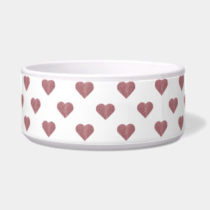 Glitter Rose Gold Hearts White Background