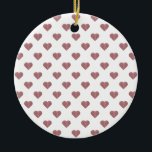 Glitter Rose Gold Hearts White Background Ceramic Tree Decoration<br><div class="desc">The Symmetric Glitter Rose Gold Hearts pattern features a delicate and elegant design that radiates charm and sophistication. Each heart is meticulously arranged in a symmetrical layout, shimmering with a luxurious rose gold glitter effect. Set against a crisp white background, this pattern offers a refined contrast, making it both eye-catching...</div>