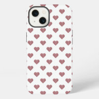 Glitter Rose Gold Hearts White Background