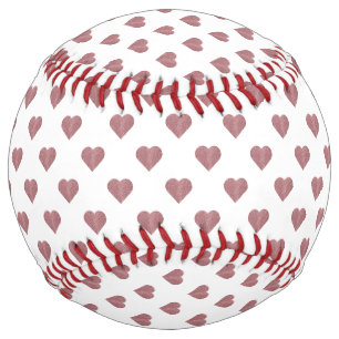 Glitter Rose Gold Hearts White Background Softball