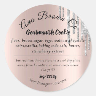 Glitter Rose Gold Product Label