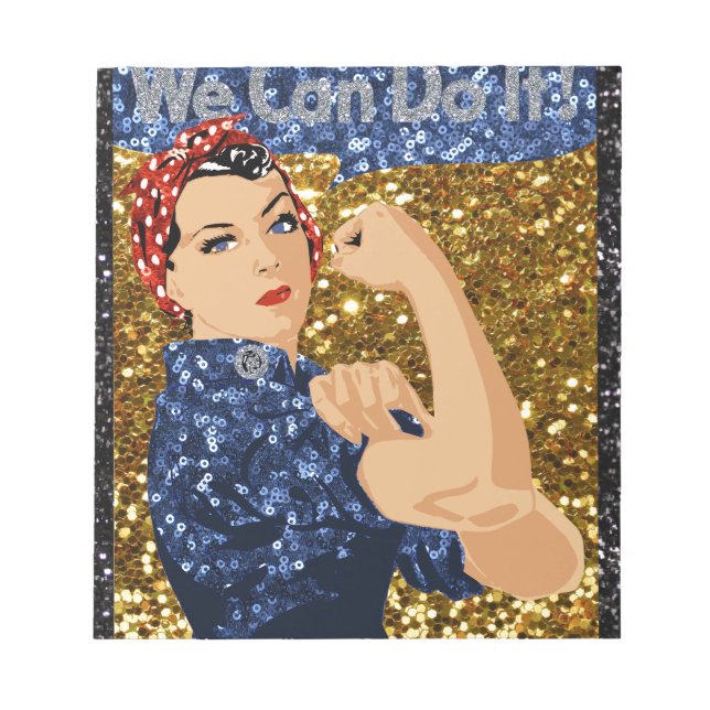 glitter rosie the riveter notepad (Front)