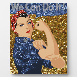 glitter rosie the riveter plaque