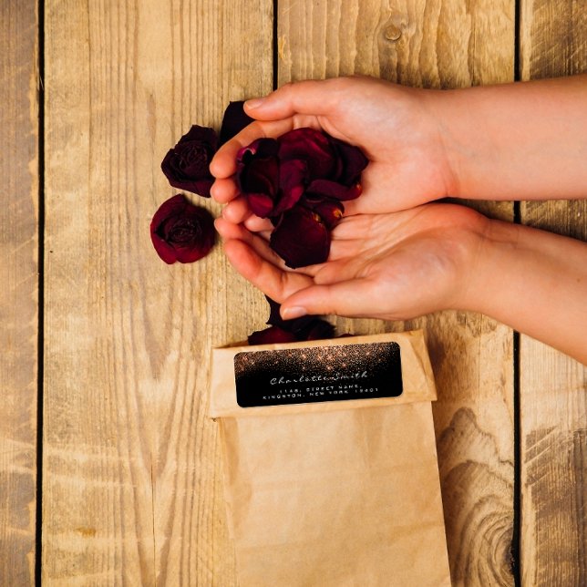 Glitter RSVP Copper Rose Gold Black Bridal Makeup (Glitter RSVP Copper Rose Gold Black Bridal Makeup Label)