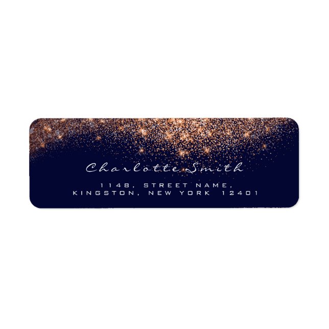 Glitter RSVP Copper Rose Gold Blue  Bridal Makeup (Front)