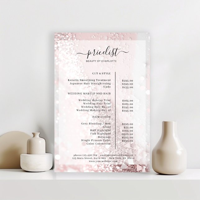 Glitter Salon Price List Poster (Creator Uploaded)