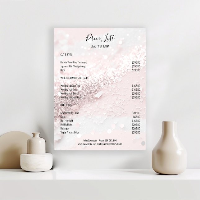 Glitter Salon Price Lists Poster (Creator Uploaded)