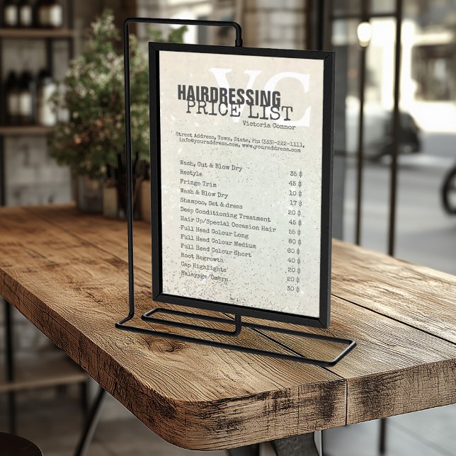 Glitter Sand Hairdressing Service Price List Flyer (Perfect for business)