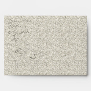 Glitter Sandy Beach Wedding Envelope