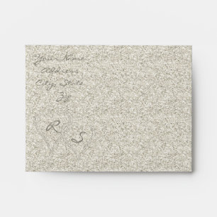 Glitter Sandy Beach Wedding Note Envelope