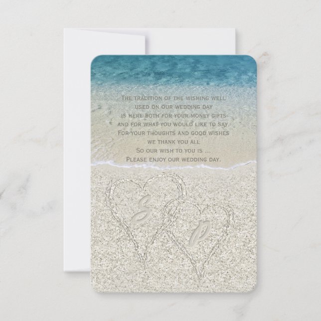 Glitter Sandy  Beach Wedding Wishing Well Invitation (Front)