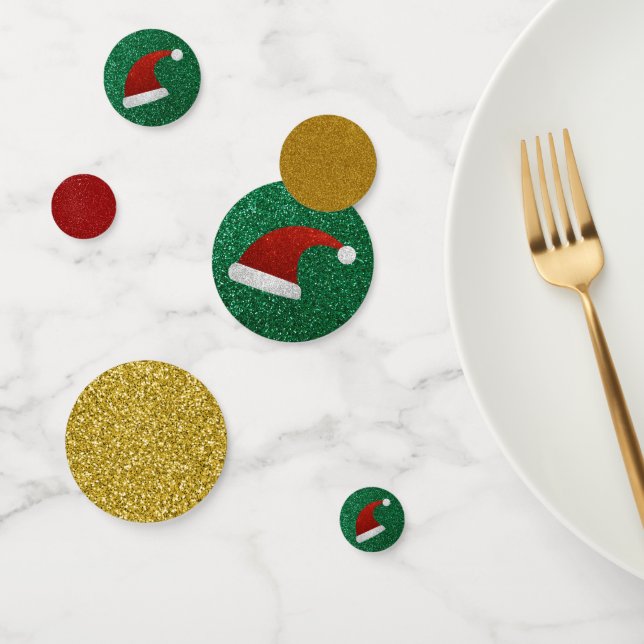 Glitter Santa Hat Confetti (Group)