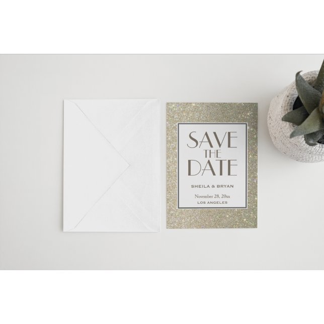 Glitter Save The Date Post Card (Creator Uploaded)
