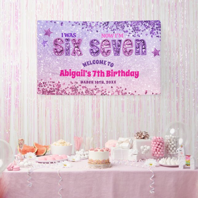 Glitter Sequins 67 Birthday Party Welcome Sign (Party)