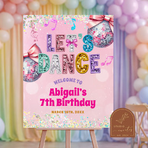 Glitter Sequins Dance Birthday Party Welcome Sign