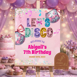 Glitter Sequins Disco Birthday Party Welcome Sign