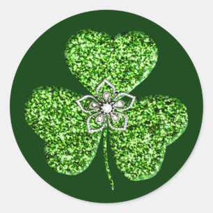 Glitter Shamrock And Flower Stickers