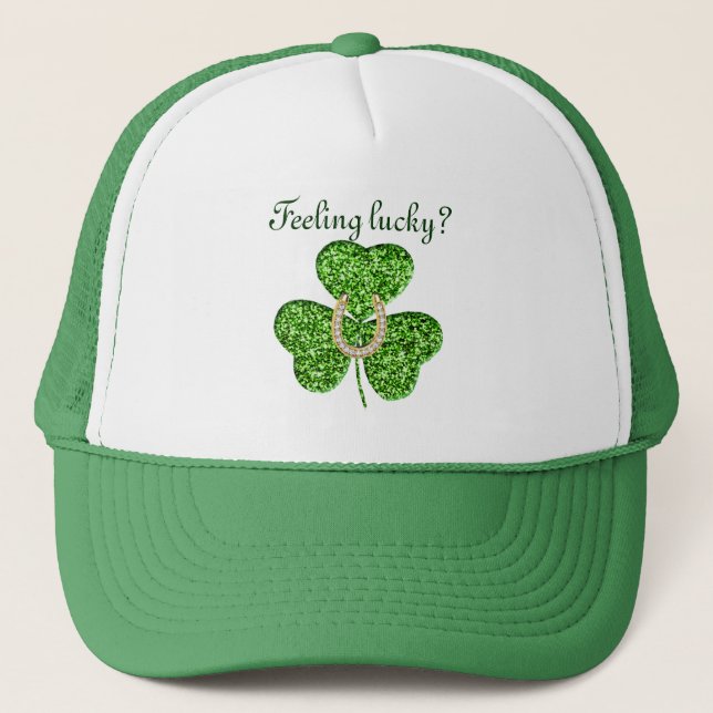 Glitter Shamrock And Horseshoe Hat (Front)