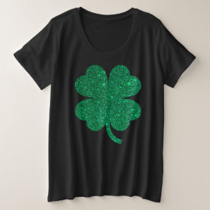 Glitter shamrock plus size T-Shirt
