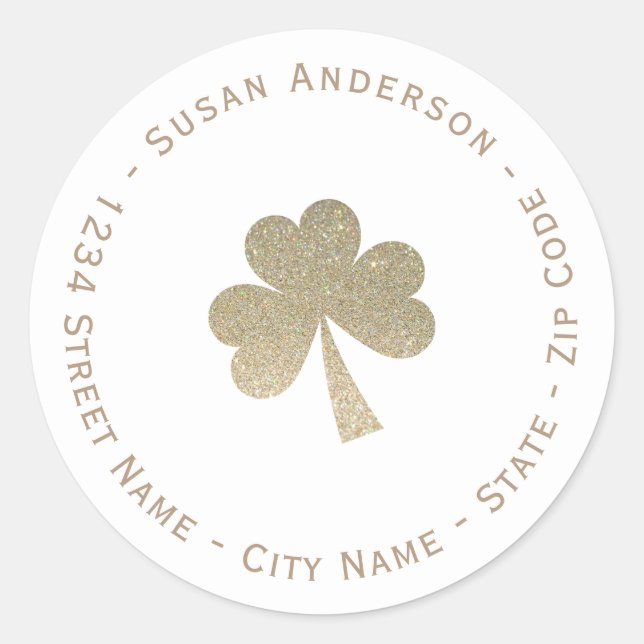 Glitter Shamrock Return Address Label (Front)