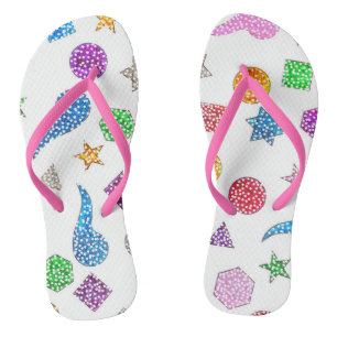Glitter Shapes Womens Flops Jandals