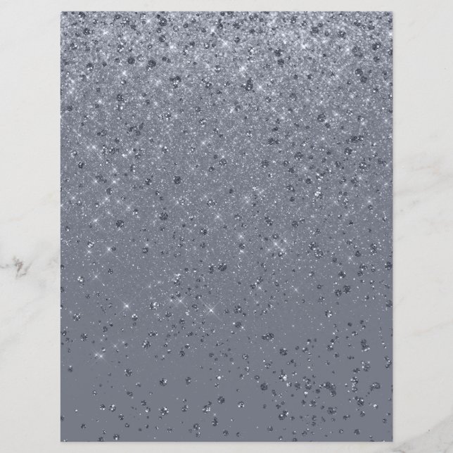 Glitter Shimmer Paper Silver Scrapbook Paper (Front)