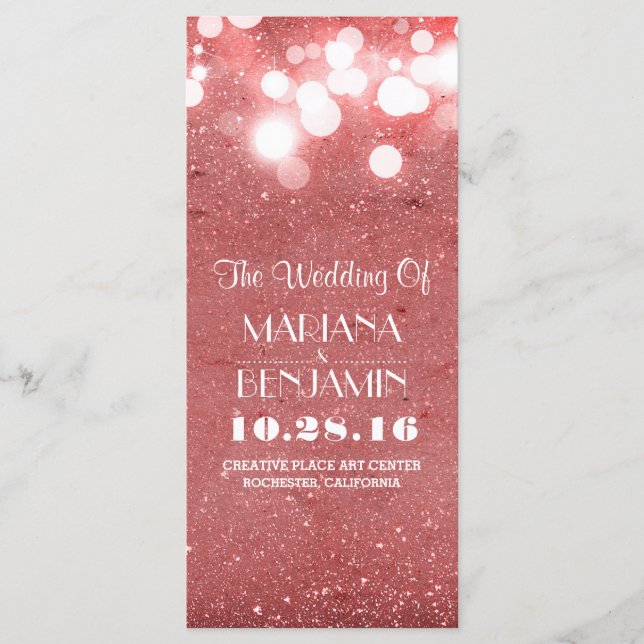 glitter shimmer pink blush string lights program programme (Front)