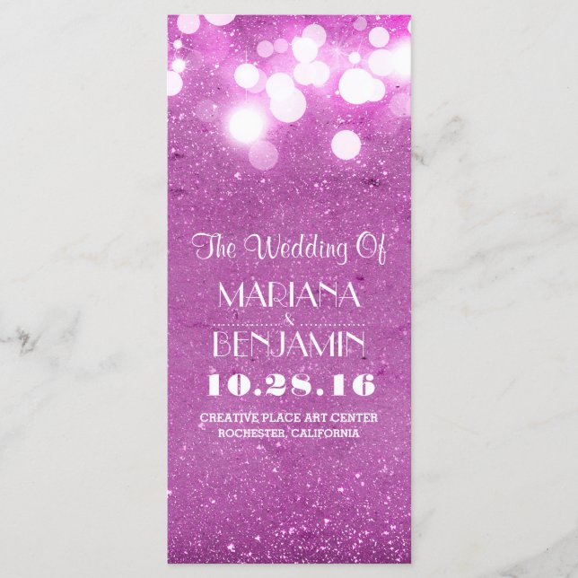 glitter shimmer purple string lights program programme (Front)