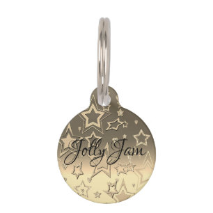 Glitter shine glow golden gold confetti sequins Ch Pet Tag