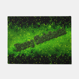 Glitter shine glow green confetti sequins Christma Doormat