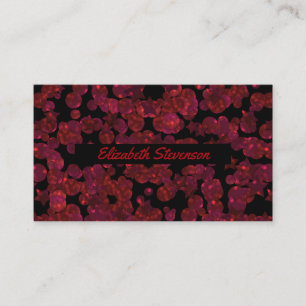 Glitter shine sequin confetti circles red personal business card