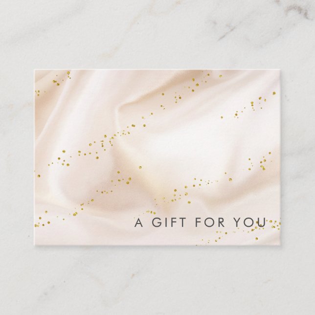 glitter silk satin gold gift certificate (Front)