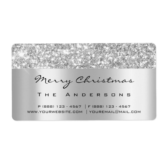 Glitter Silver Gre Grey  Bridal Holidays Christmas (Front)