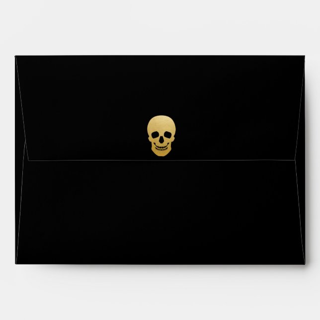 Glitter Skulls - gold foil Envelopes (Back (Top Flap))