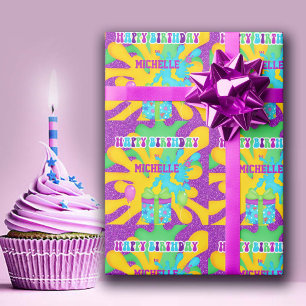 Glitter Slime Colorful Birthday Wrapping Paper