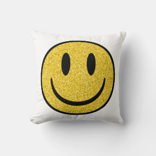 Glitter Smile Face Cushion