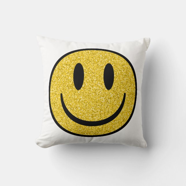 Glitter Smile Face Cushion (Front)